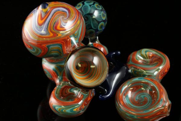Dave Eckhart Dual Marble Multi Chambered Pipe 6″