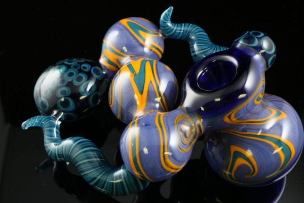Purple Bubbler Set By Dave Eckhart 6.5″