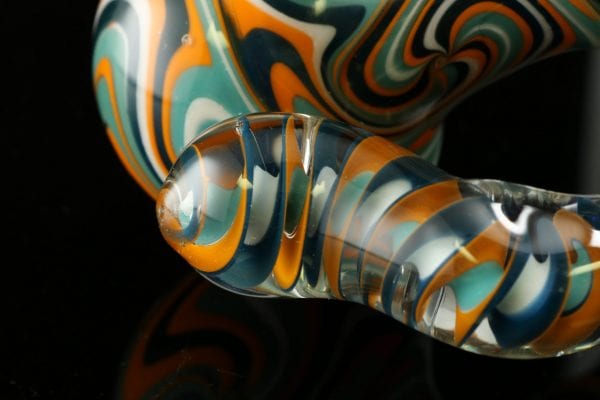 Bubbler w Spiral Ribbon By Dave Eackart 7″