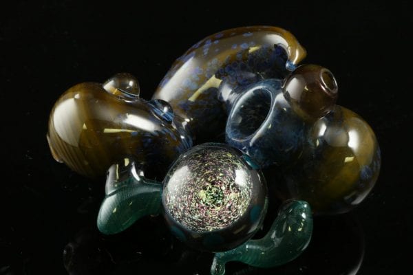 Dave Eckhart Tentacle Pipe with Galaxy Marble 5″