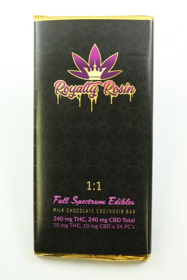 Royalty Rosin 1-1 Full Spectrum Chocolate Rosin Bar 240mg THC 240mg CBD