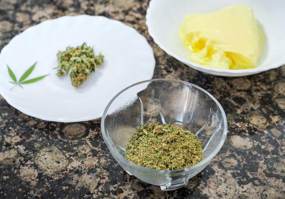 ground cannabis for cooking weed butter at home diy